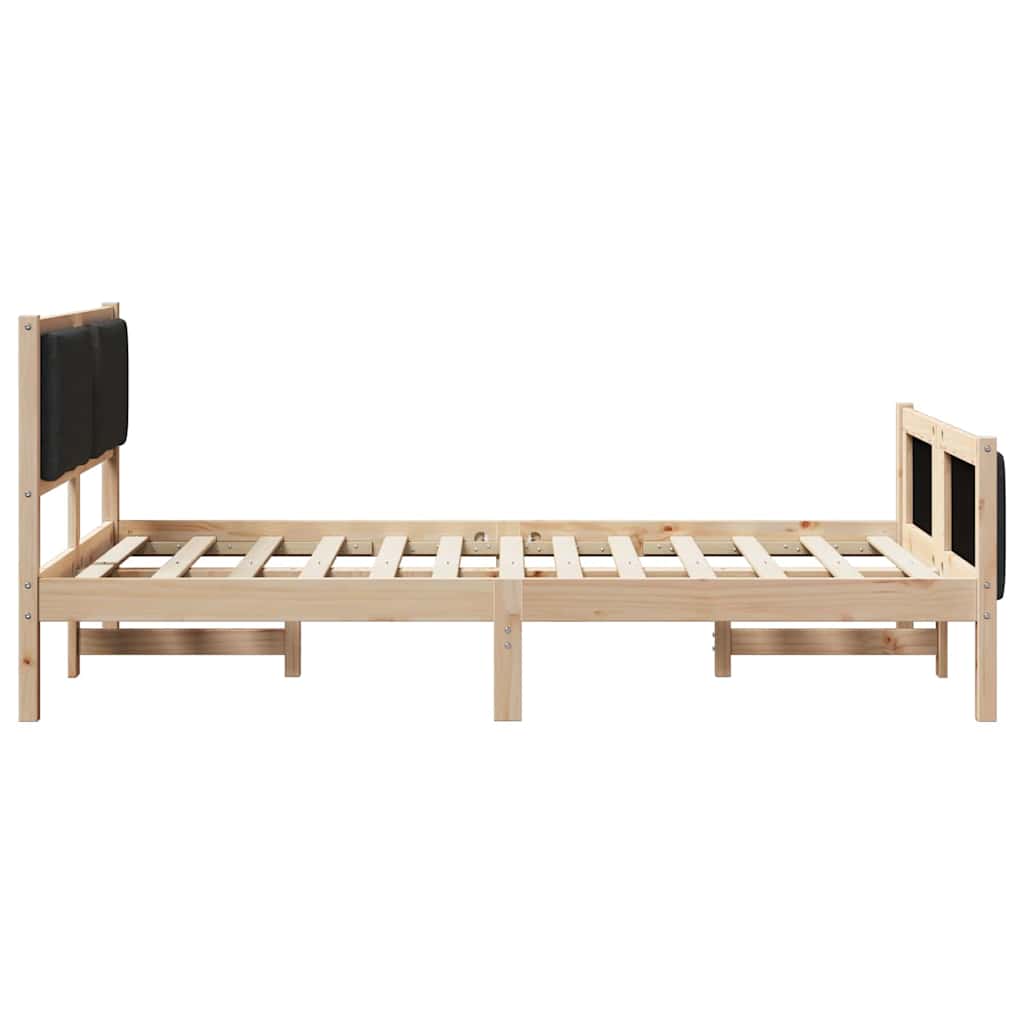 vidaXL Ramka łóżka Z zagłówkiem Czarny 120 x 200 cm tkanina