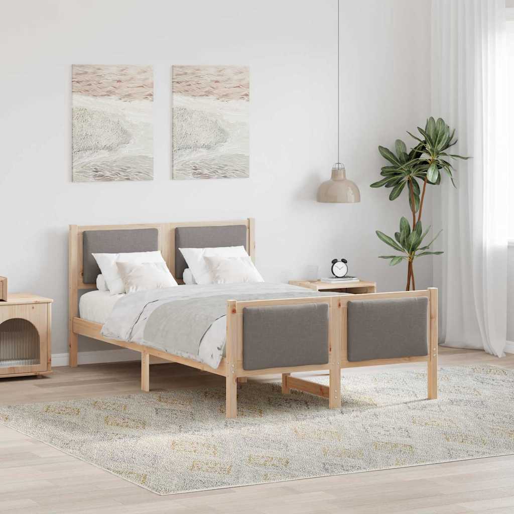 vidaXL Ramka łóżka Z zagłówkiem Ciemnoszary 120 x 200 cm tkanina