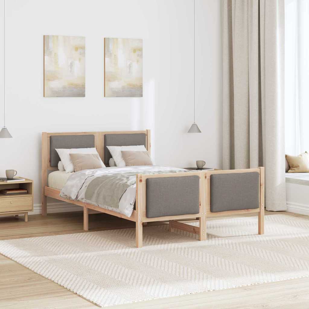 vidaXL Ramka łóżka Z zagłówkiem Ciemnoszary 120 x 200 cm tkanina