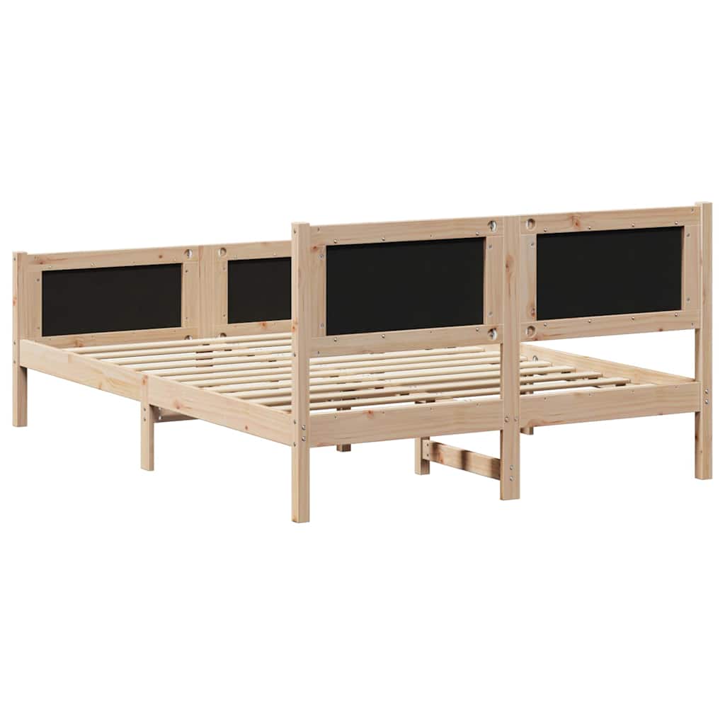 vidaXL Ramka łóżka Z zagłówkiem Jasnoszary 140 x 190 cm tkanina