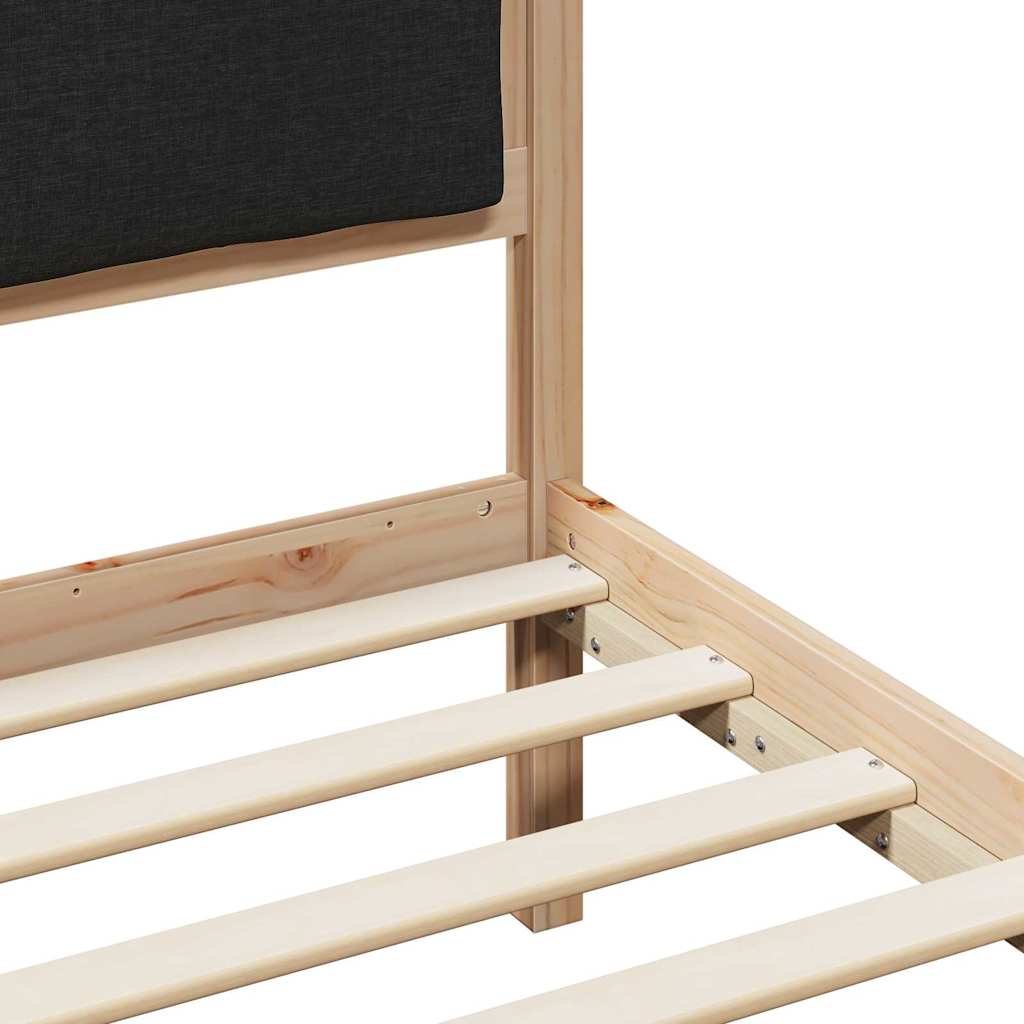 vidaXL Ramka łóżka Z zagłówkiem Czarny 140 x 190 cm tkanina