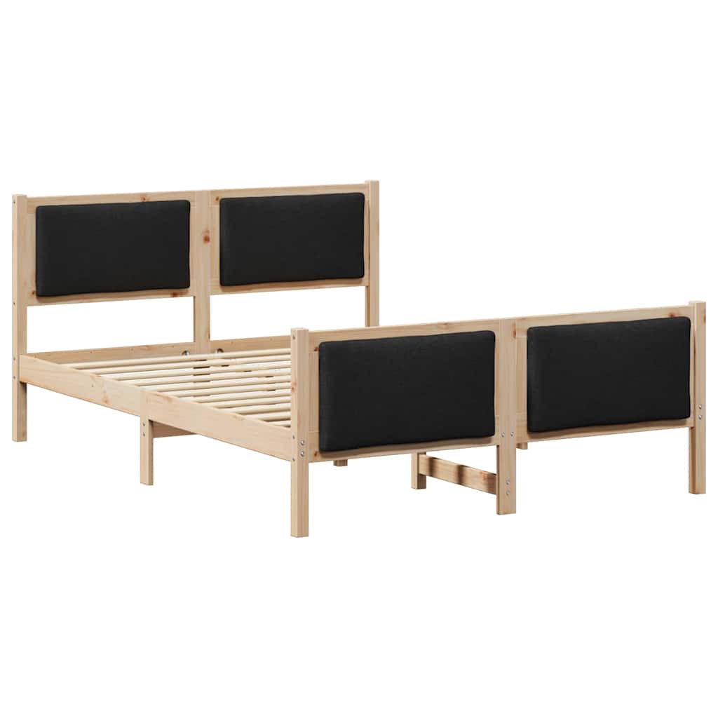 vidaXL Ramka łóżka Z zagłówkiem Czarny 140 x 190 cm tkanina