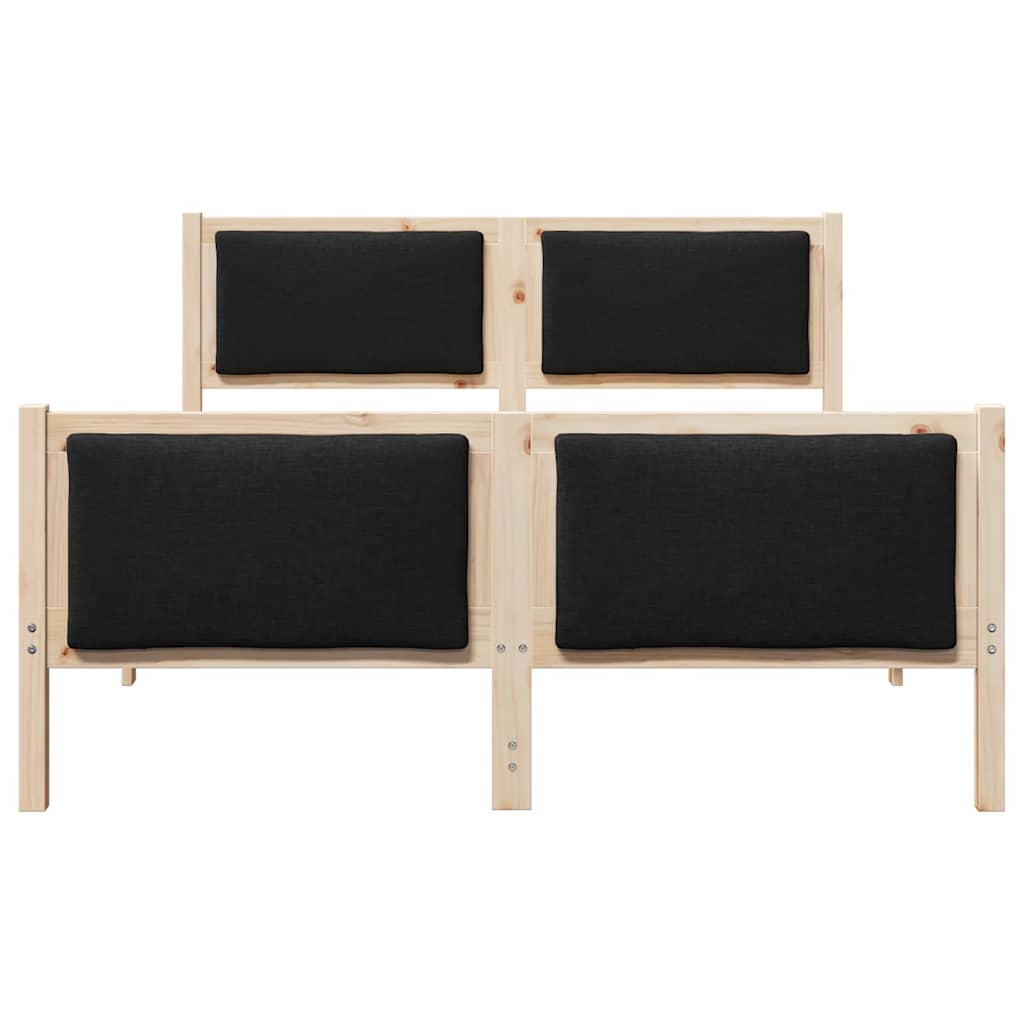 vidaXL Ramka łóżka Z zagłówkiem Czarny 140 x 190 cm tkanina