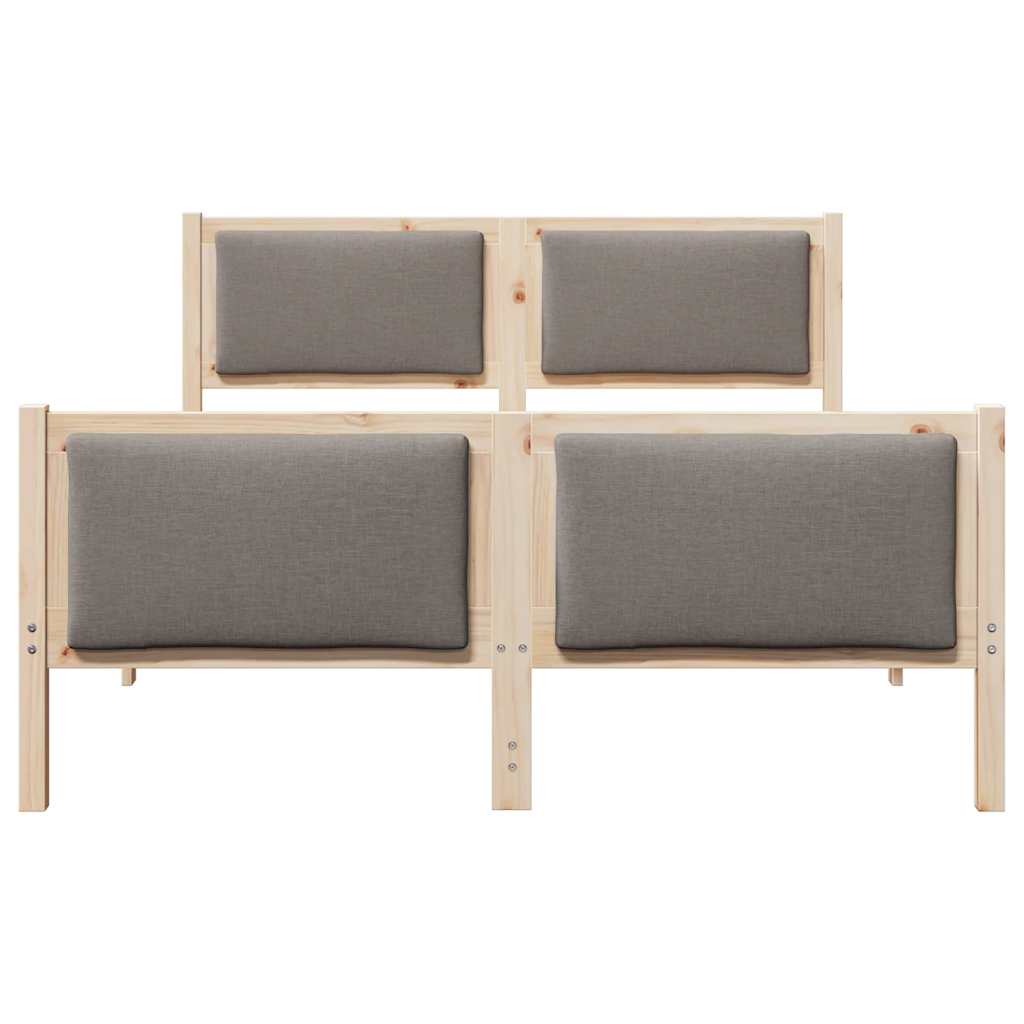 vidaXL Ramka łóżka Z zagłówkiem Ciemnoszary 140 x 190 cm tkanina