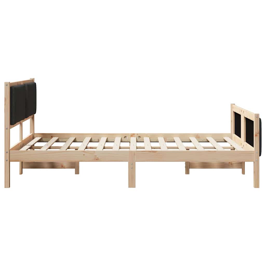 vidaXL Ramka łóżka Z zagłówkiem Czarny 135 x 190 cm tkanina