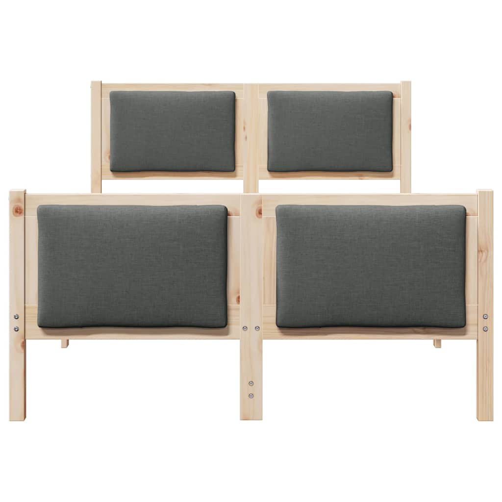 vidaXL Ramka łóżka Z zagłówkiem Ciemnoszary 120 x 190 cm tkanina