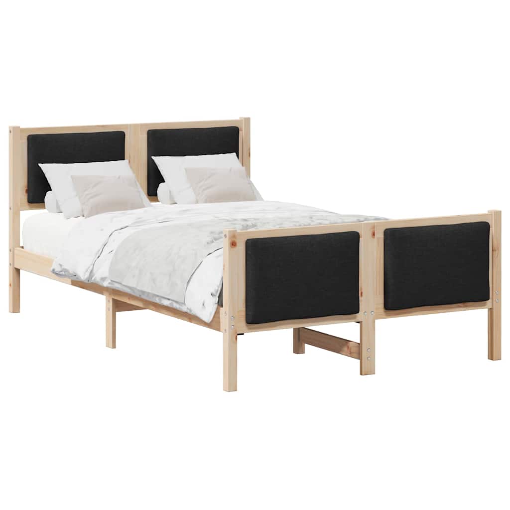 vidaXL Ramka łóżka Z zagłówkiem Czarny 120 x 190 cm tkanina