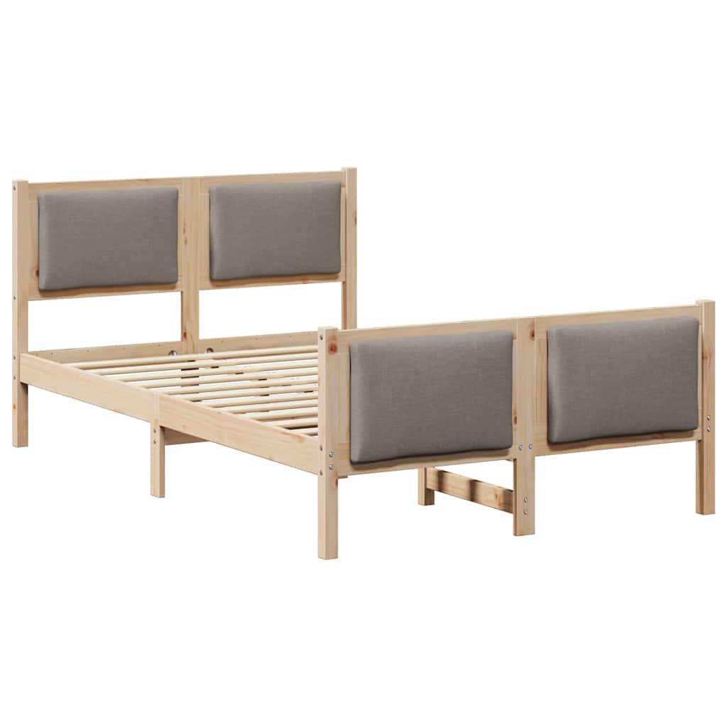 vidaXL Ramka łóżka Z zagłówkiem Ciemnoszary 120 x 190 cm tkanina