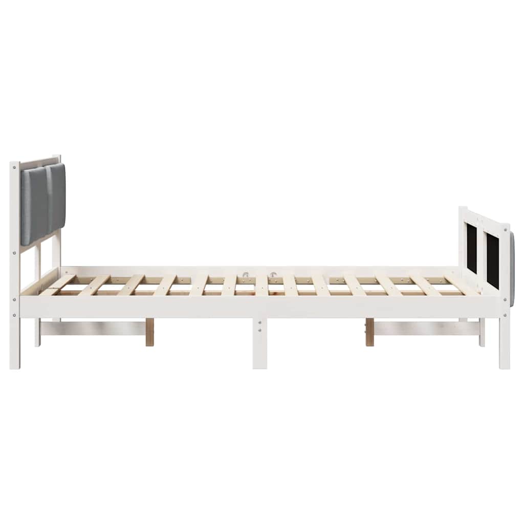 vidaXL Ramka łóżka Z zagłówkiem Jasnoszary 120 x 190 cm tkanina