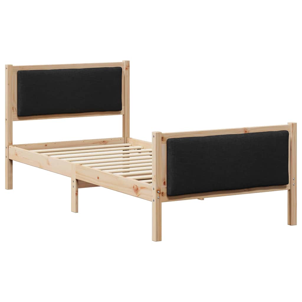 vidaXL Ramka łóżka Z zagłówkiem Czarny 100 x 200 cm tkanina