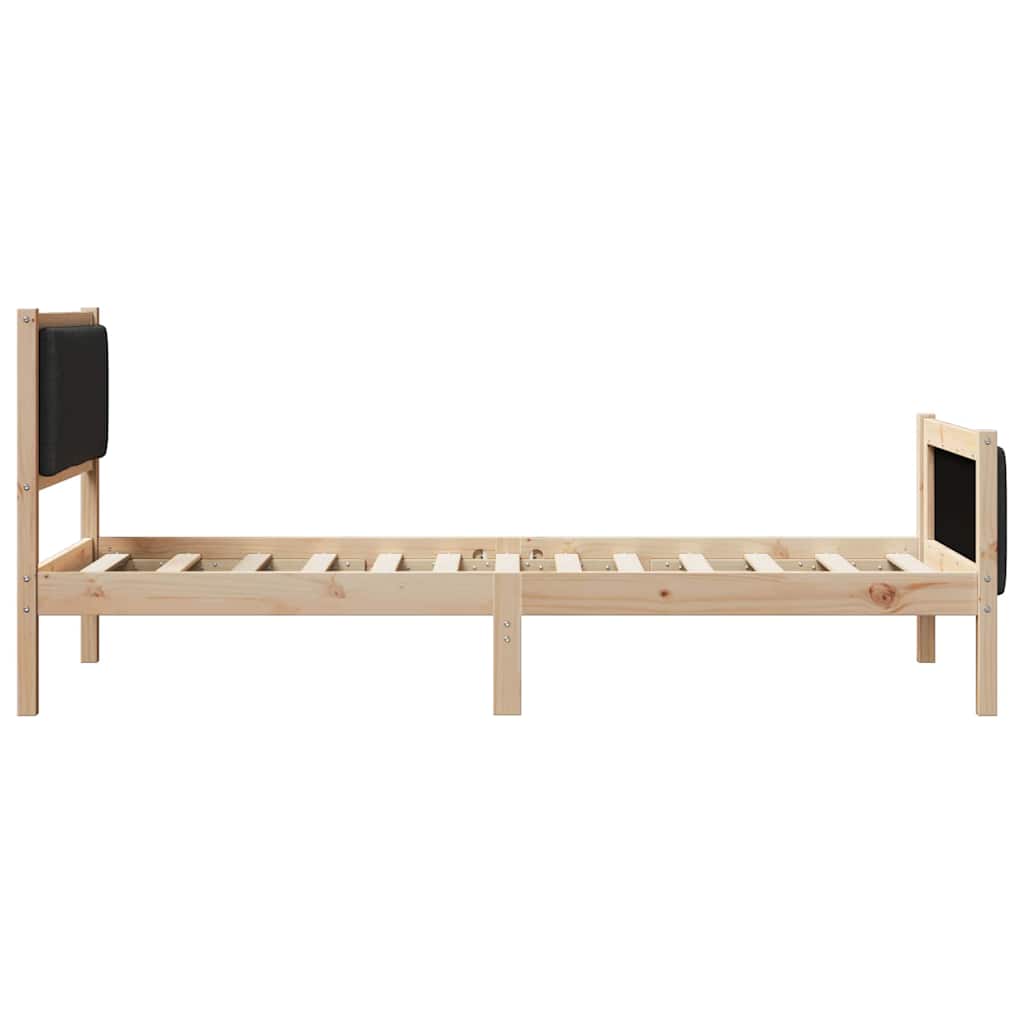 vidaXL Ramka łóżka Z zagłówkiem Czarny 100 x 200 cm tkanina