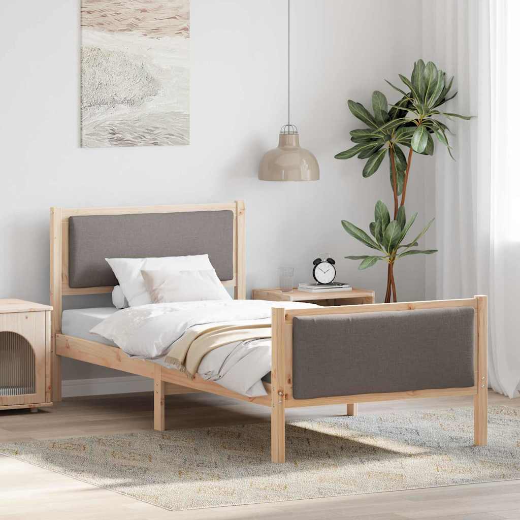 vidaXL Ramka łóżka Z zagłówkiem Ciemnoszary 100 x 200 cm tkanina