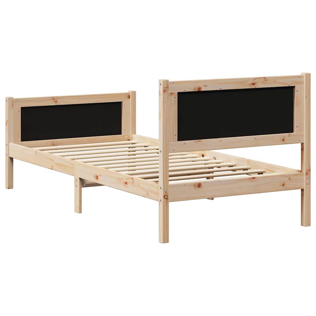 vidaXL Ramka łóżka Z zagłówkiem Czarny 90 x 200 cm tkanina