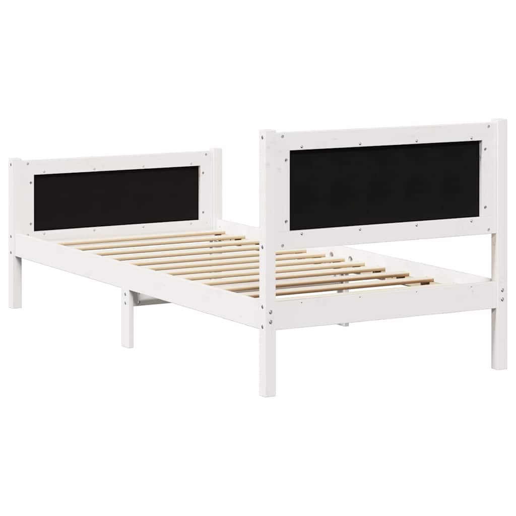 vidaXL Ramka łóżka Z zagłówkiem Jasnoszary 90 x 200 cm tkanina