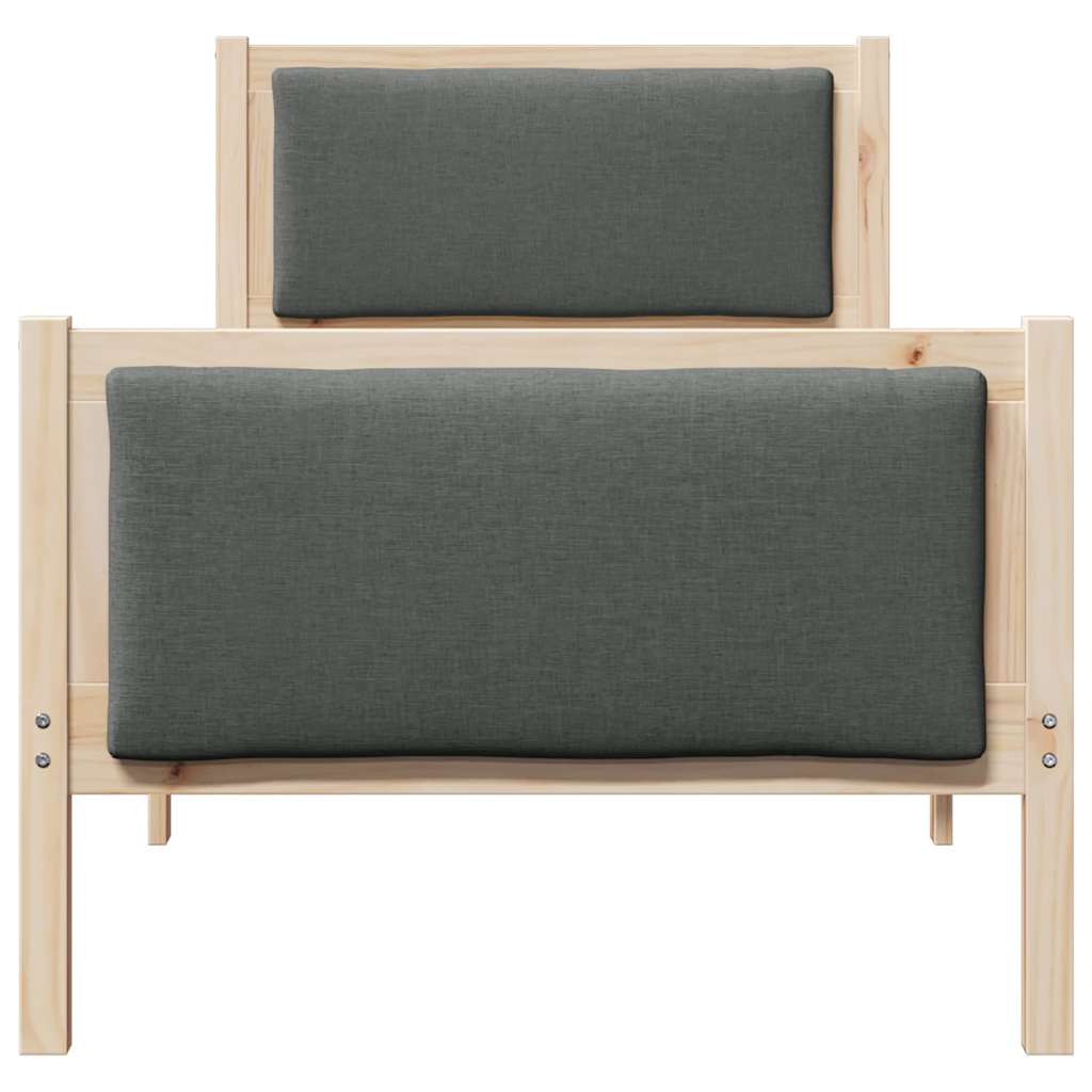 vidaXL Ramka łóżka Z zagłówkiem Ciemnoszary 80 x 200 cm tkanina