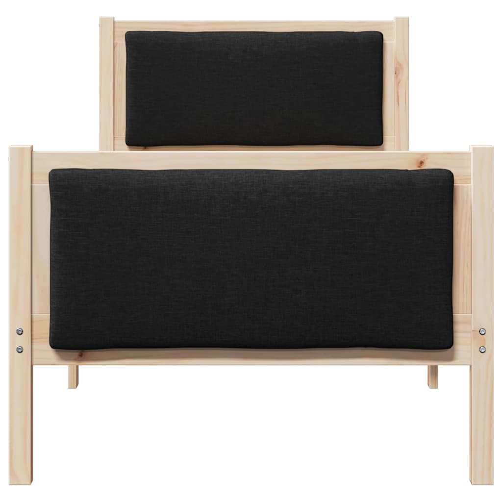 vidaXL Ramka łóżka Z zagłówkiem Czarny 80 x 200 cm tkanina