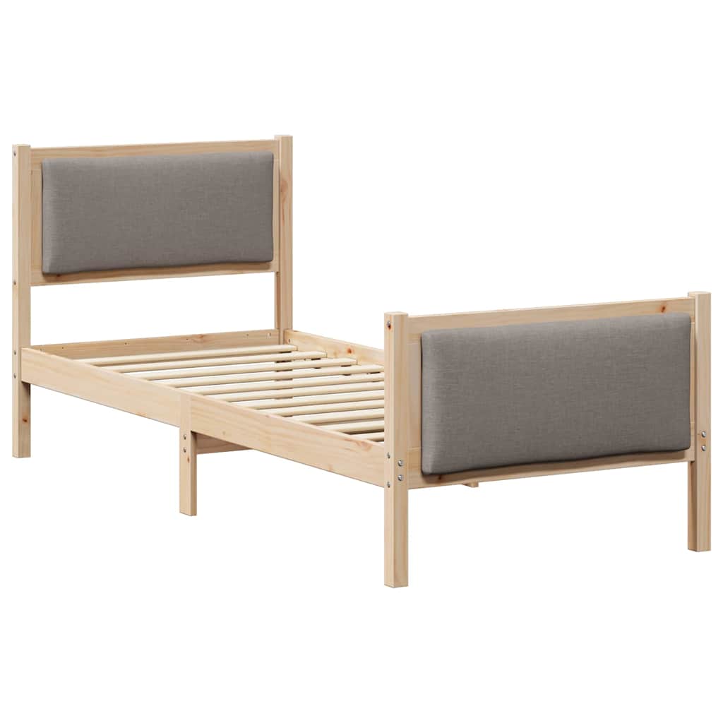vidaXL Ramka łóżka Z zagłówkiem Ciemnoszary 80 x 200 cm tkanina