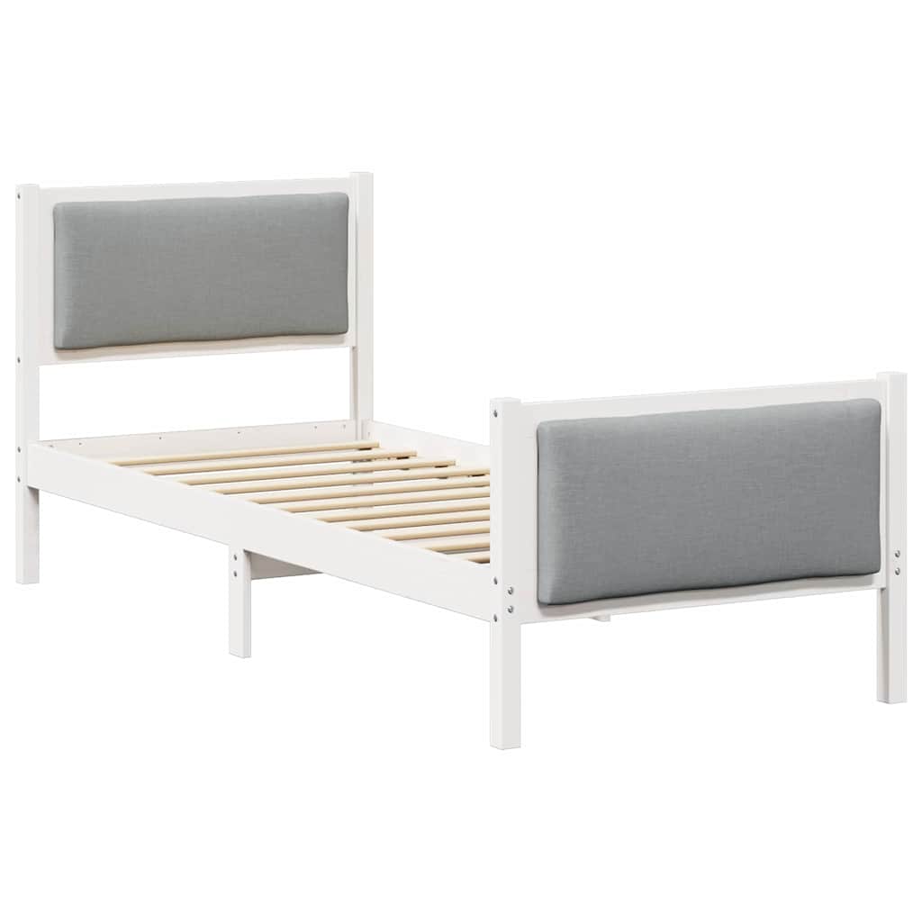 vidaXL Ramka łóżka Z zagłówkiem Jasnoszary 80 x 200 cm tkanina