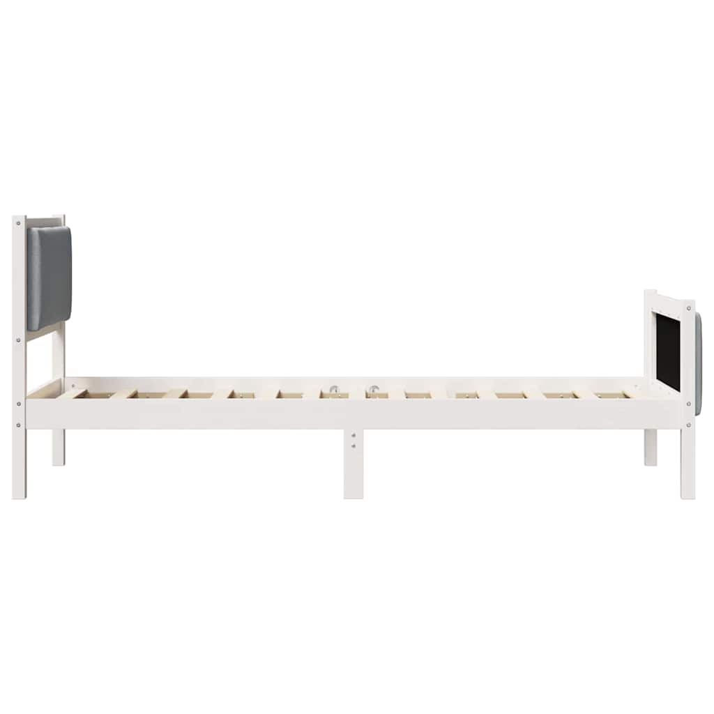 vidaXL Ramka łóżka Z zagłówkiem Jasnoszary 80 x 200 cm tkanina