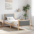 vidaXL Ramka łóżka Z zagłówkiem Jasnoszary 75 x 190 cm tkanina