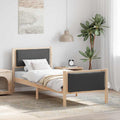 vidaXL Ramka łóżka Z zagłówkiem Ciemnoszary 75 x 190 cm tkanina
