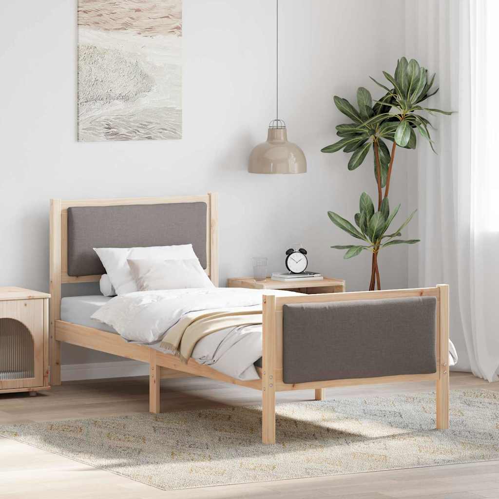 vidaXL Ramka łóżka Z zagłówkiem Ciemnoszary 75 x 190 cm tkanina