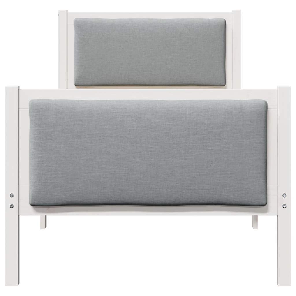 vidaXL Ramka łóżka Z zagłówkiem Jasnoszary 75 x 190 cm tkanina