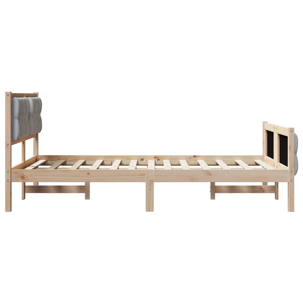 vidaXL Ramka łóżka Jasnoszary 120 x 200 cm Lite drewno sosnowe