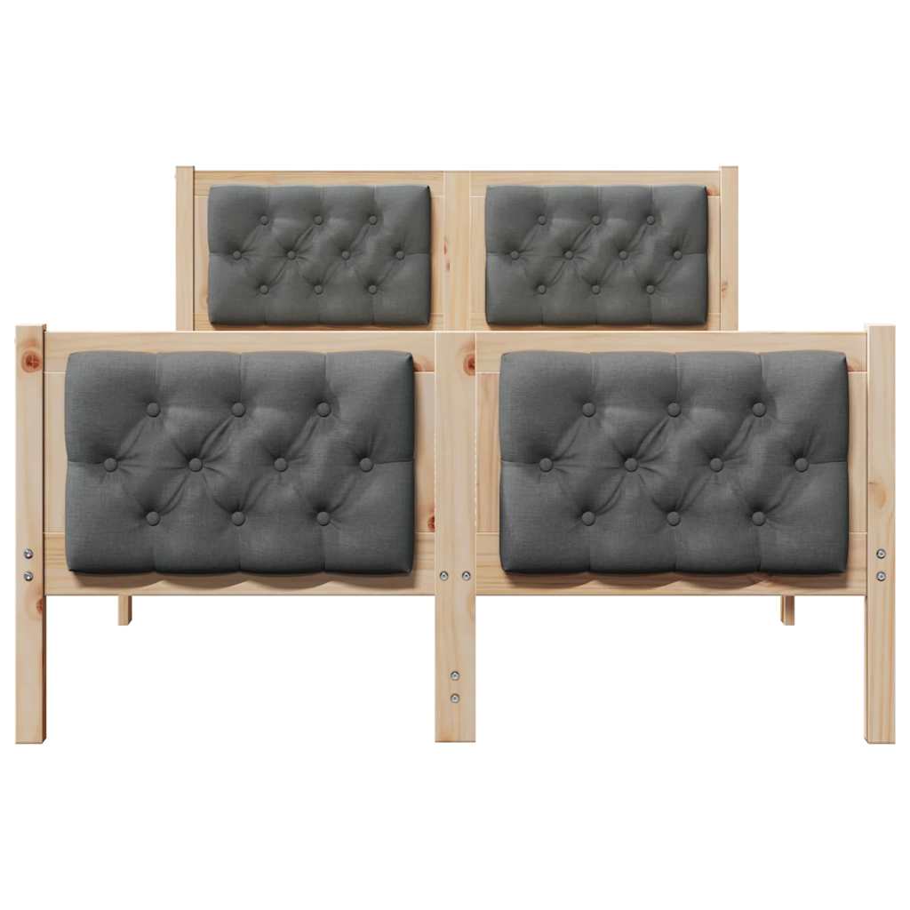 vidaXL Ramka łóżka Ciemnoszary 120 x 200 cm Lite drewno sosnowe