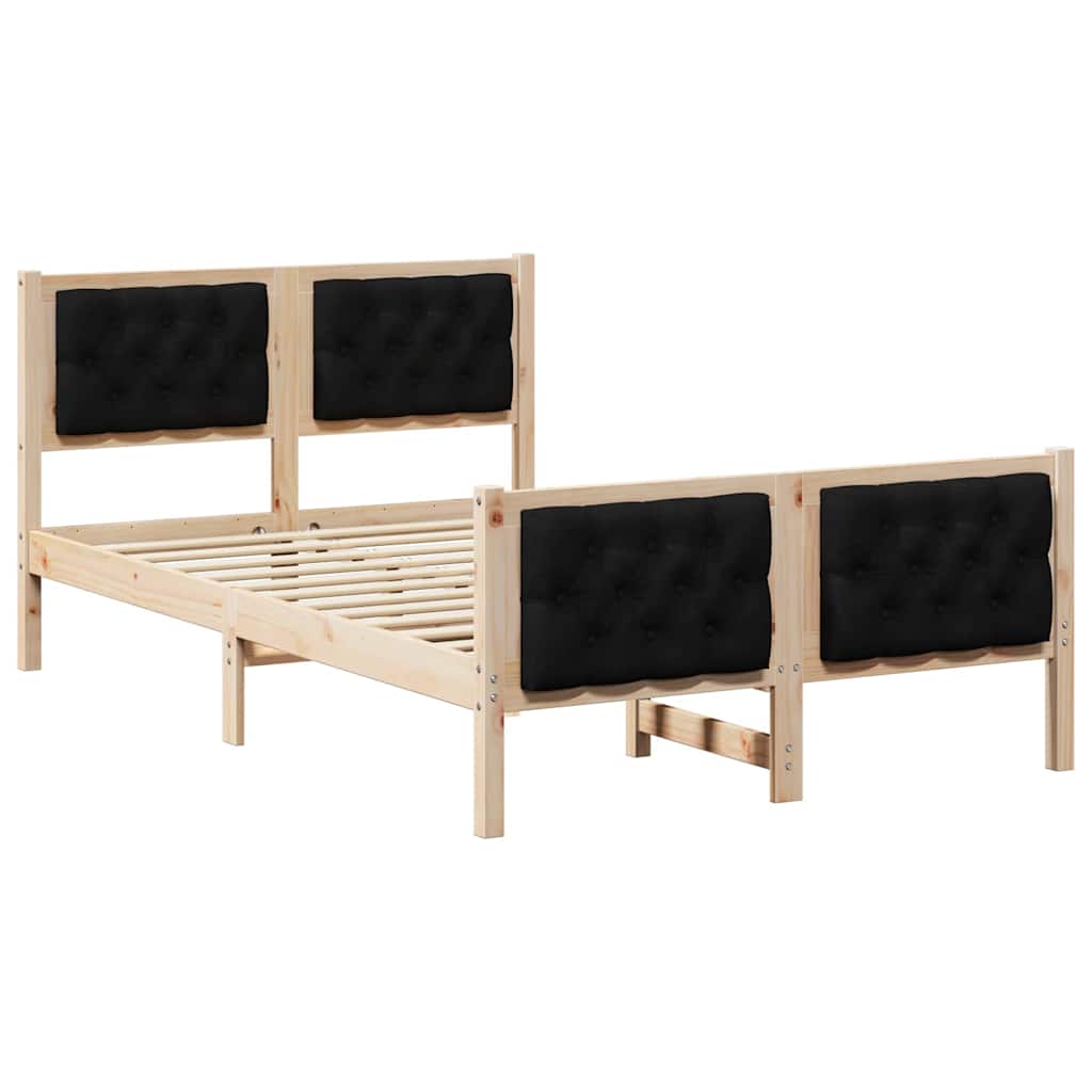 vidaXL Ramka łóżka Czarny 120 x 200 cm Lite drewno sosnowe