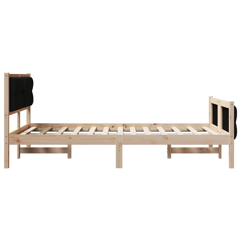 vidaXL Ramka łóżka Czarny 120 x 200 cm Lite drewno sosnowe