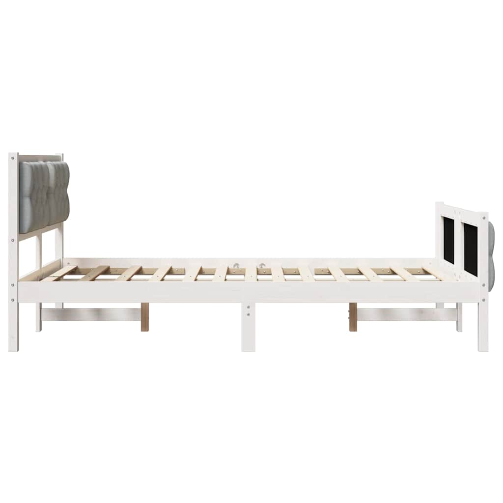 vidaXL Ramka łóżka Jasnoszary 120 x 200 cm Lite drewno sosnowe