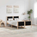vidaXL Ramka łóżka Czarny 135 x 190 cm Lite drewno sosnowe