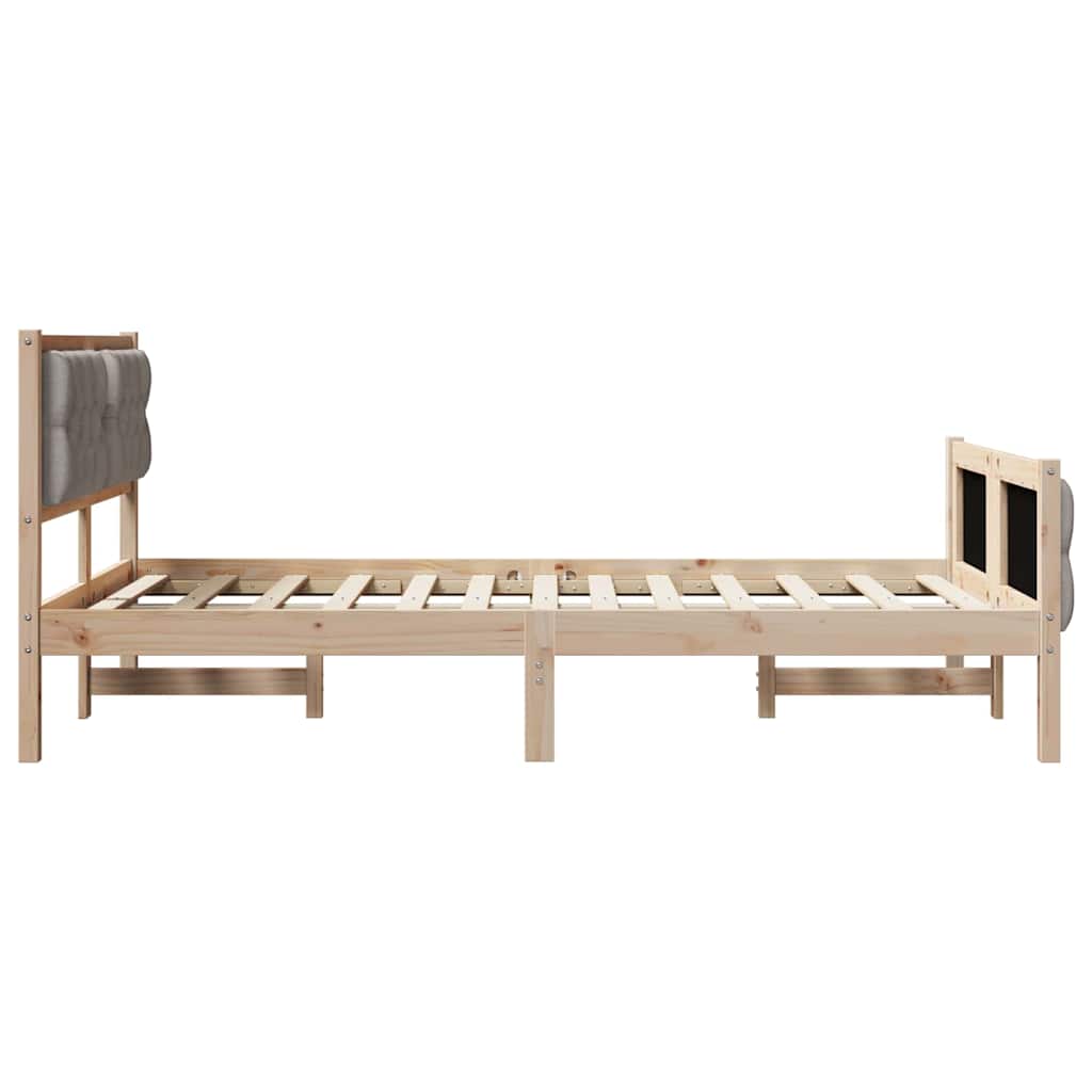 vidaXL Ramka łóżka Ciemnoszary 135 x 190 cm Lite drewno sosnowe