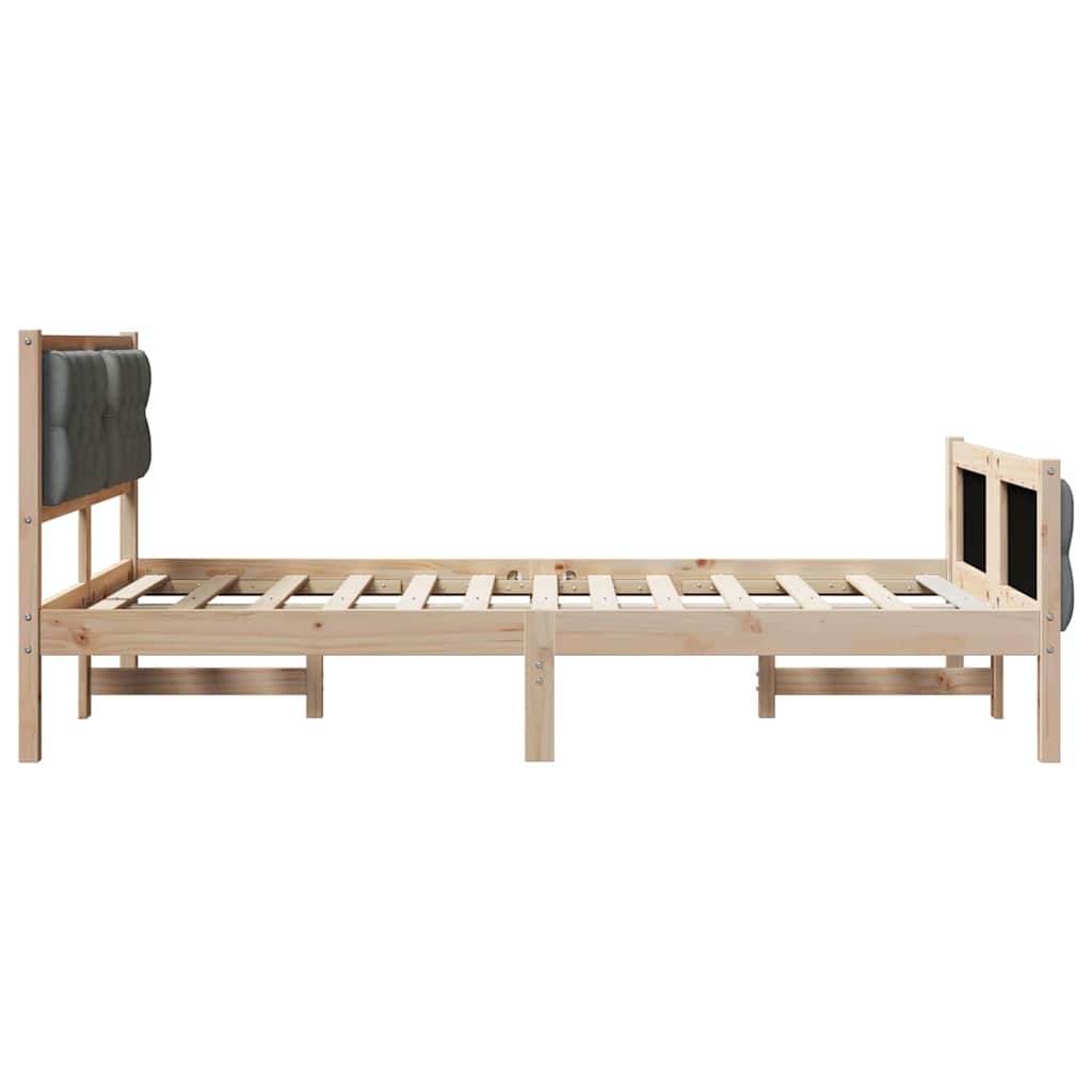 vidaXL Ramka łóżka Ciemnoszary 120 x 190 cm Lite drewno sosnowe