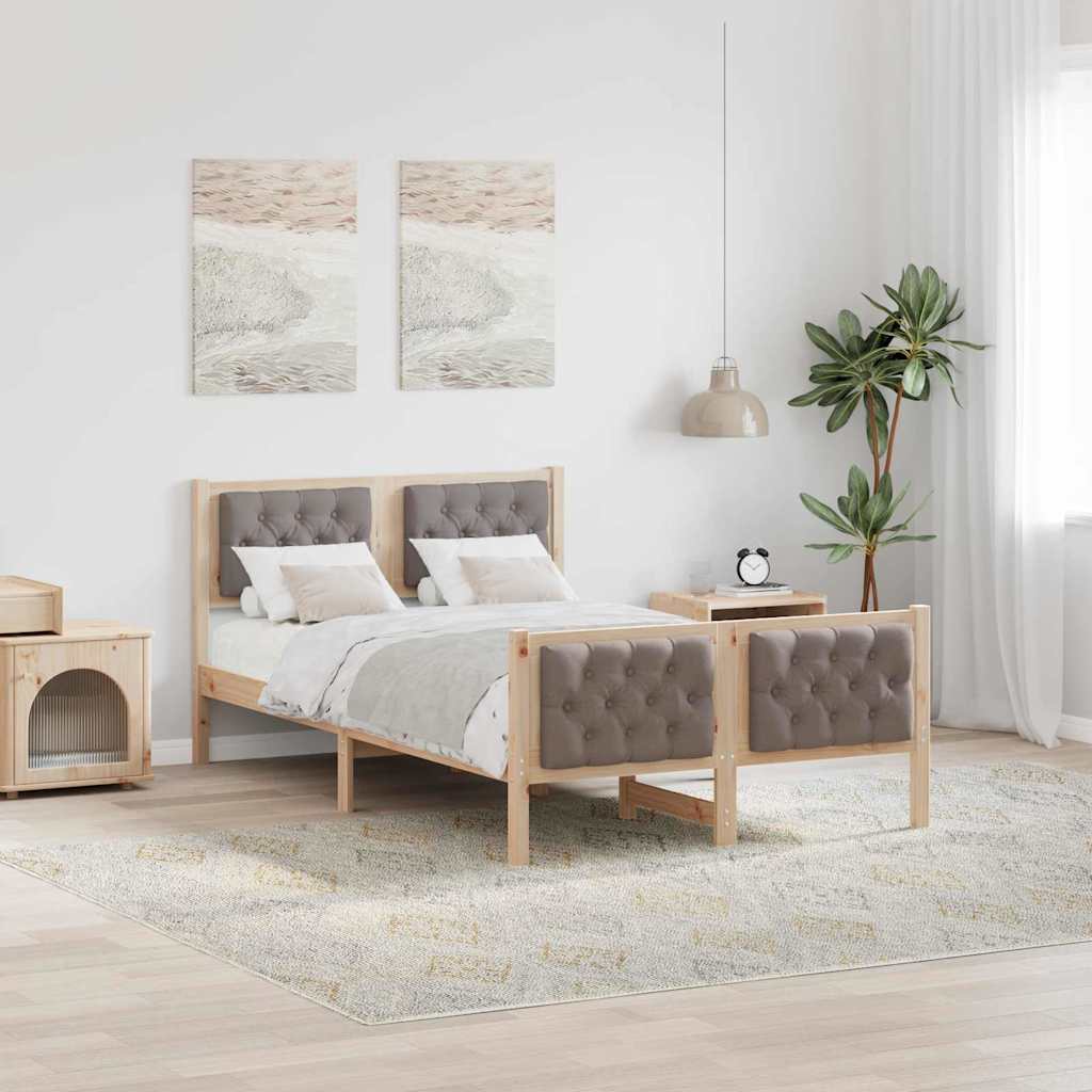vidaXL Ramka łóżka Ciemnoszary 120 x 190 cm Lite drewno sosnowe