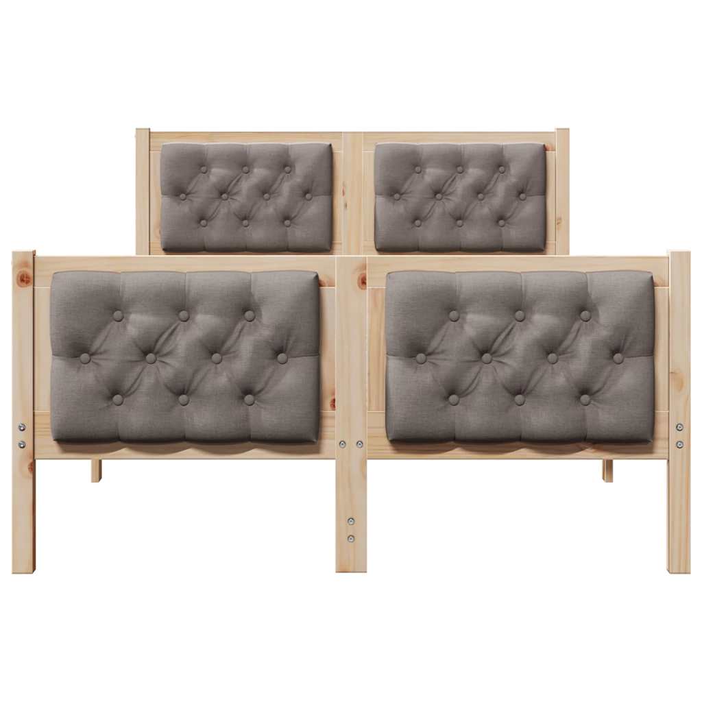 vidaXL Ramka łóżka Ciemnoszary 120 x 190 cm Lite drewno sosnowe