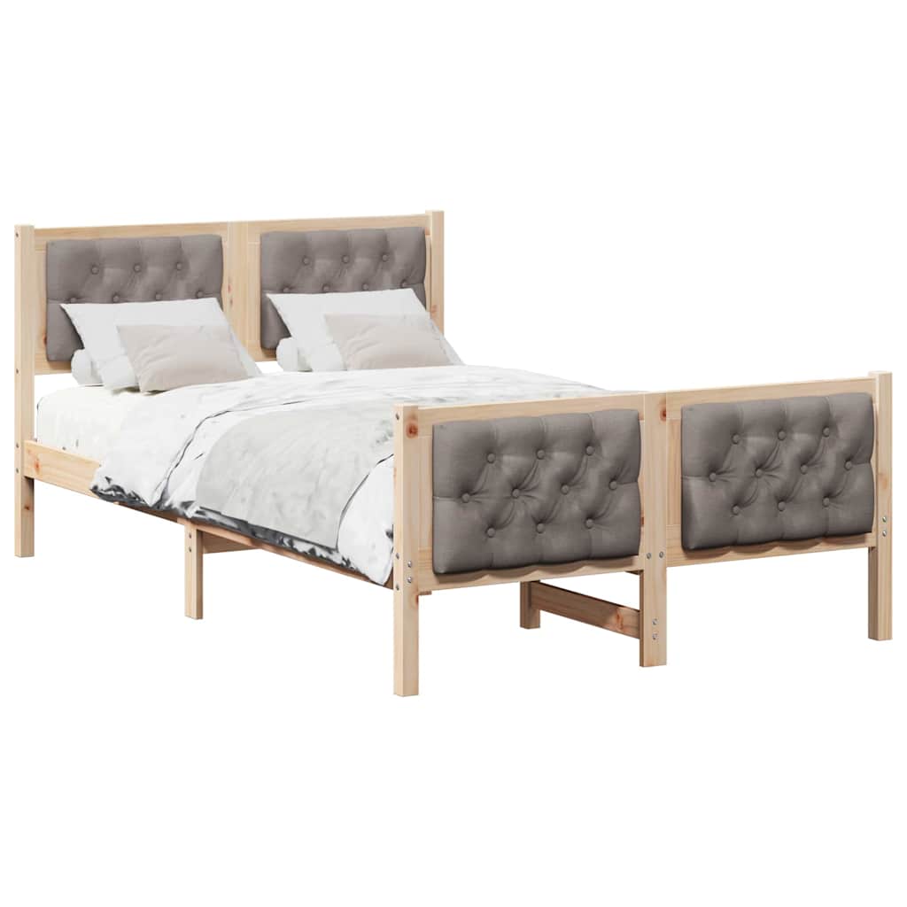 vidaXL Ramka łóżka Ciemnoszary 120 x 190 cm Lite drewno sosnowe