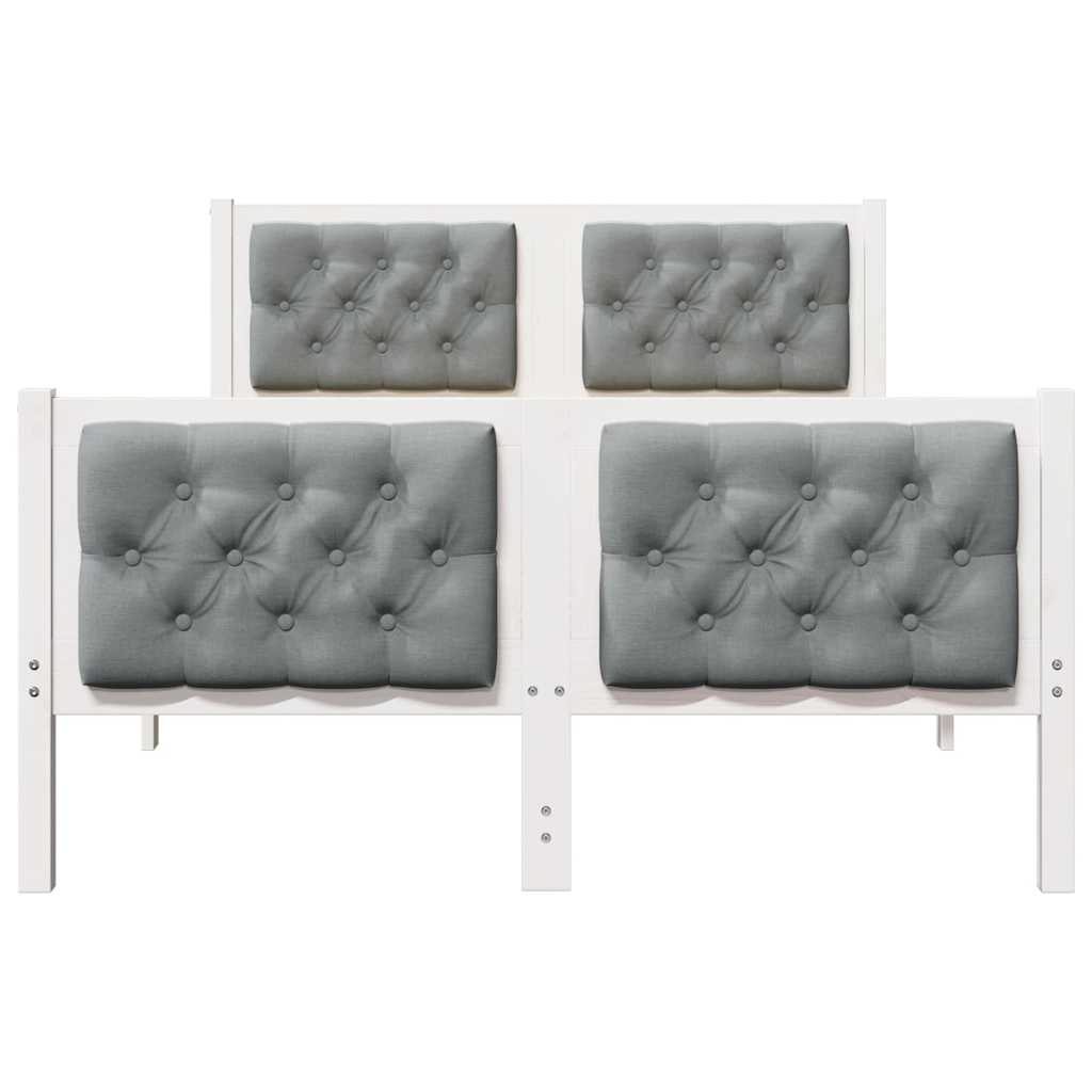 vidaXL Ramka łóżka Jasnoszary 120 x 190 cm Lite drewno sosnowe