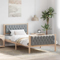 vidaXL Ramka łóżka Jasnoszary 100 x 200 cm Lite drewno sosnowe