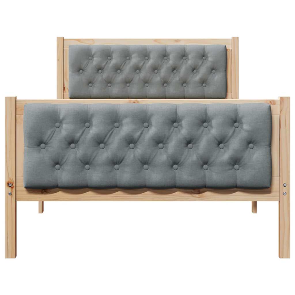 vidaXL Ramka łóżka Jasnoszary 100 x 200 cm Lite drewno sosnowe
