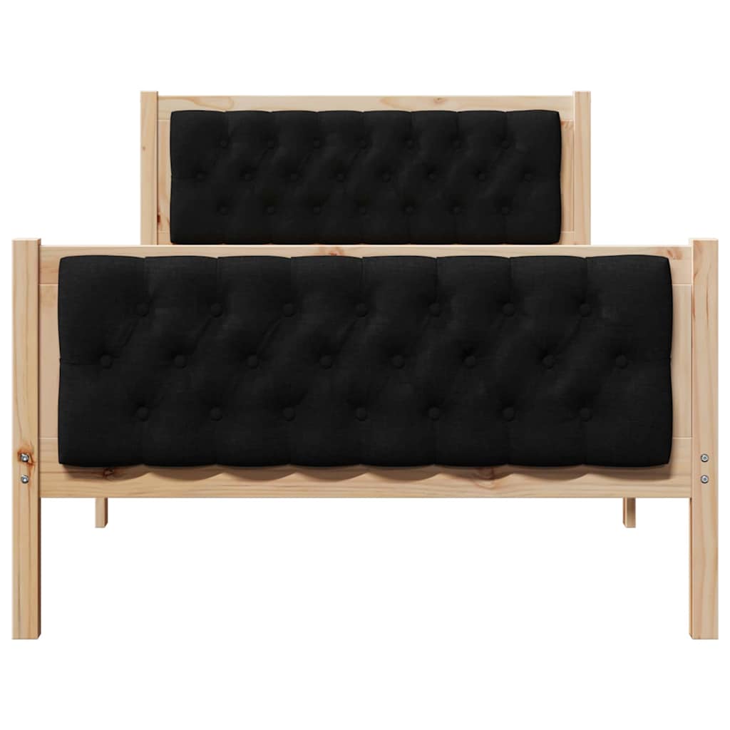 vidaXL Ramka łóżka Czarny 100 x 200 cm Lite drewno sosnowe