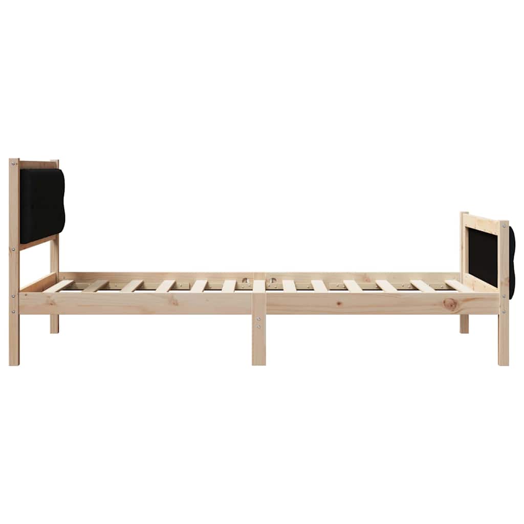vidaXL Ramka łóżka Czarny 100 x 200 cm Lite drewno sosnowe