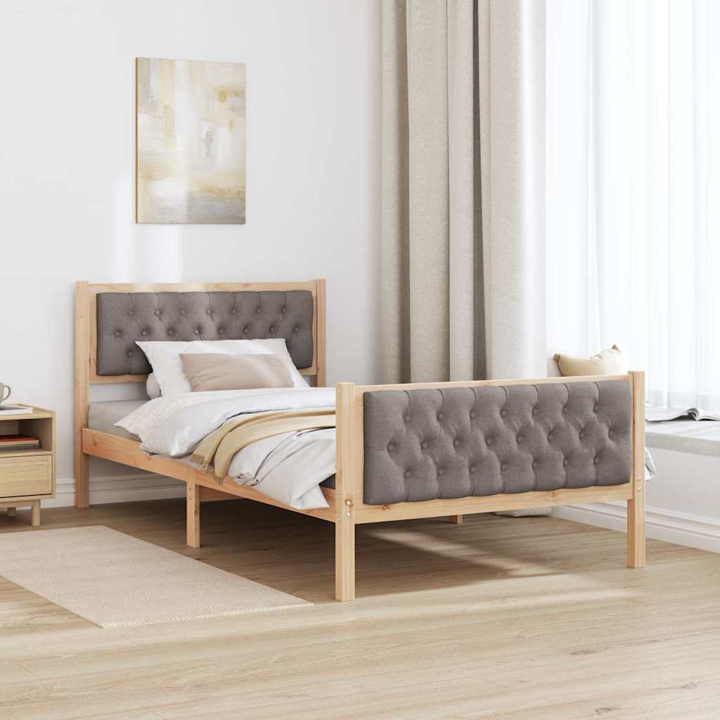 vidaXL Ramka łóżka Ciemnoszary 100 x 200 cm Lite drewno sosnowe