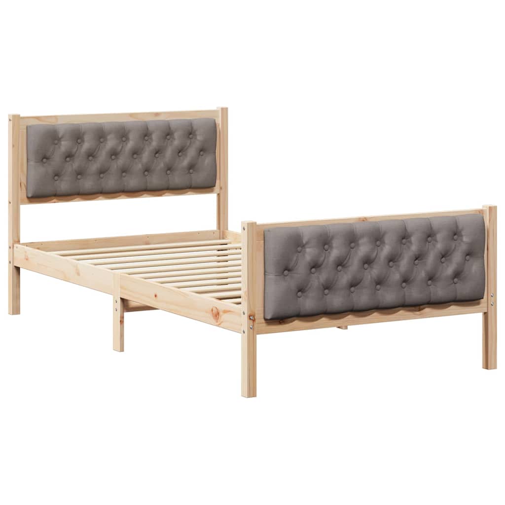 vidaXL Ramka łóżka Ciemnoszary 100 x 200 cm Lite drewno sosnowe