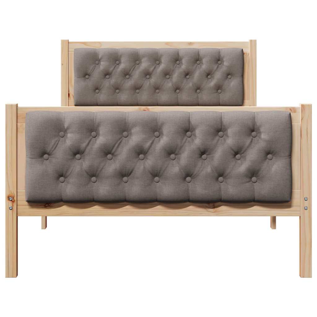 vidaXL Ramka łóżka Ciemnoszary 100 x 200 cm Lite drewno sosnowe