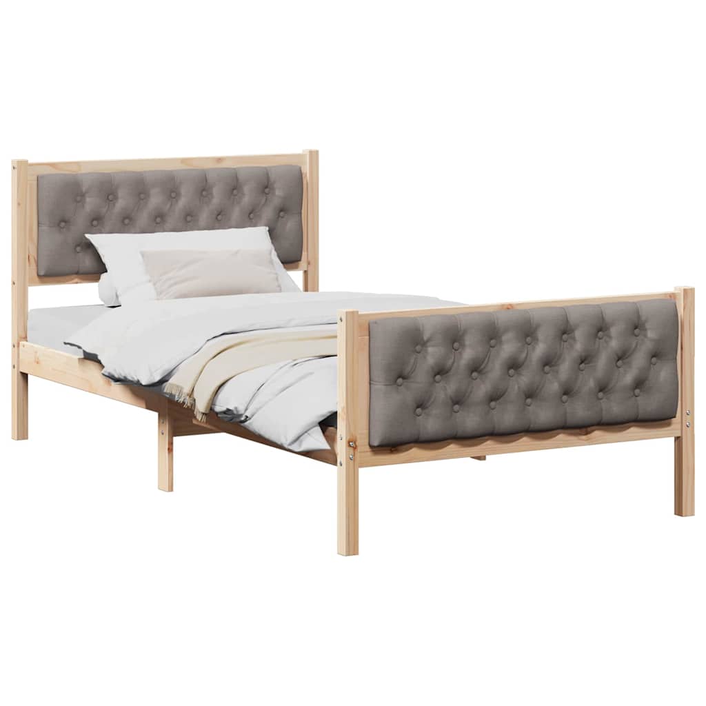 vidaXL Ramka łóżka Ciemnoszary 100 x 200 cm Lite drewno sosnowe