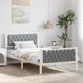 vidaXL Ramka łóżka Jasnoszary 100 x 200 cm Lite drewno sosnowe