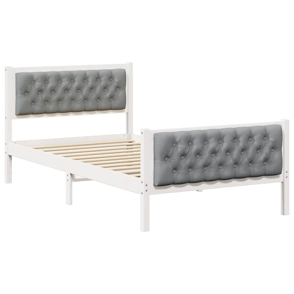 vidaXL Ramka łóżka Jasnoszary 100 x 200 cm Lite drewno sosnowe