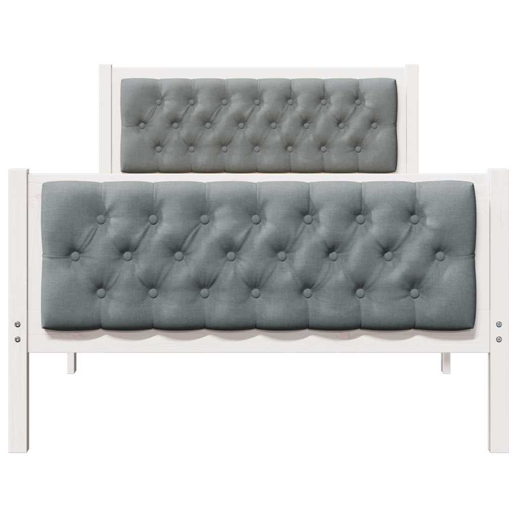 vidaXL Ramka łóżka Jasnoszary 100 x 200 cm Lite drewno sosnowe